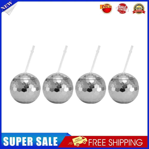 #A 600ml Disco Ball Cups Cocktail Nightclub Party Straw Wine Glass Drinking Mugs