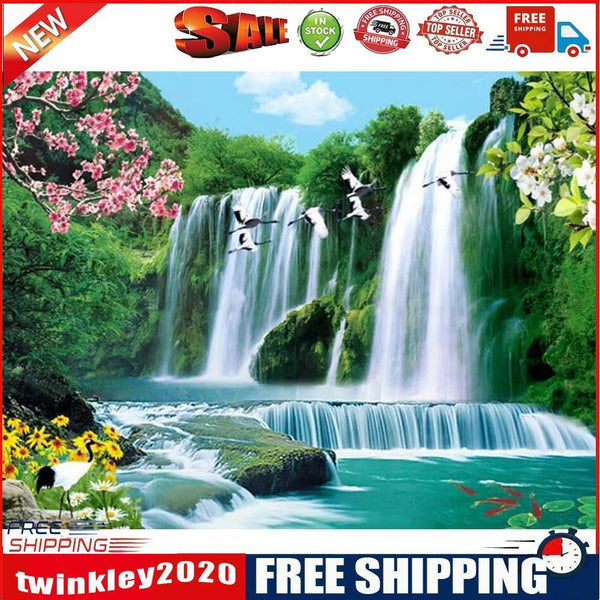 Painting By Numbers Kit DIY Flower Waterfall Canvas Oil Art Picture Craft
