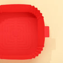 Square Cake Pan Non-stick Disk Air Fryers Tray for Home Kitchen Tool (Red)