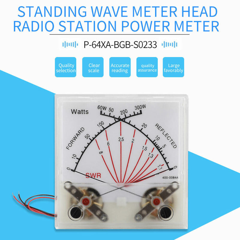 Standing Wave Ratio SWR Watt Meter Radio Station VU Power Meter Transmitter