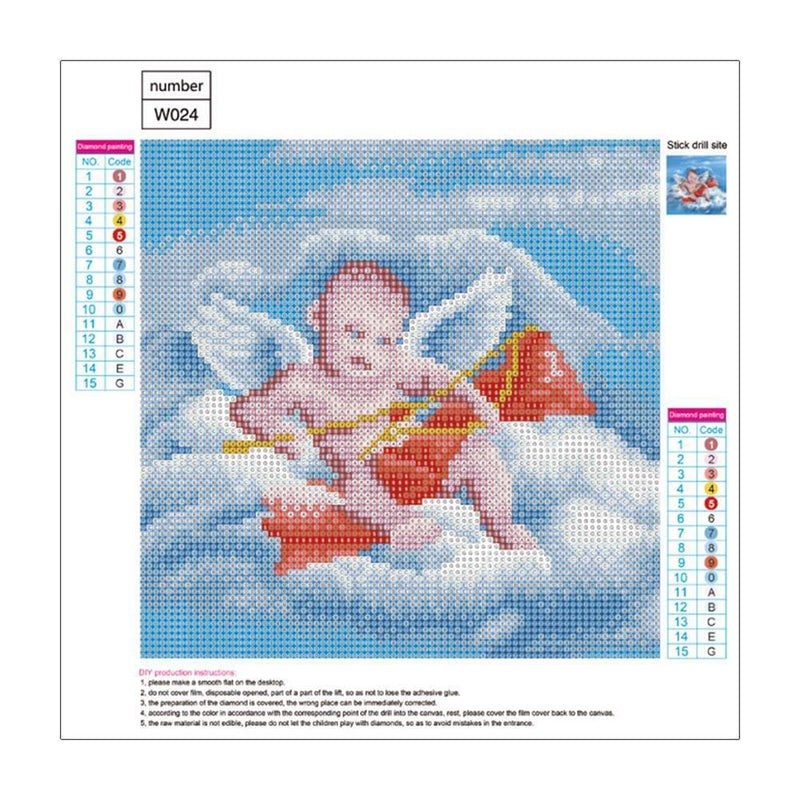 DIY 5D Diamond Embroidery Painting Love Boy Wings Full Drill Cross Stitch