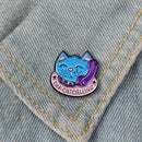 Cartoon Phone Cat Brooches Lapel Pin Women Men Clothing Bags Metal Badge Jewelry