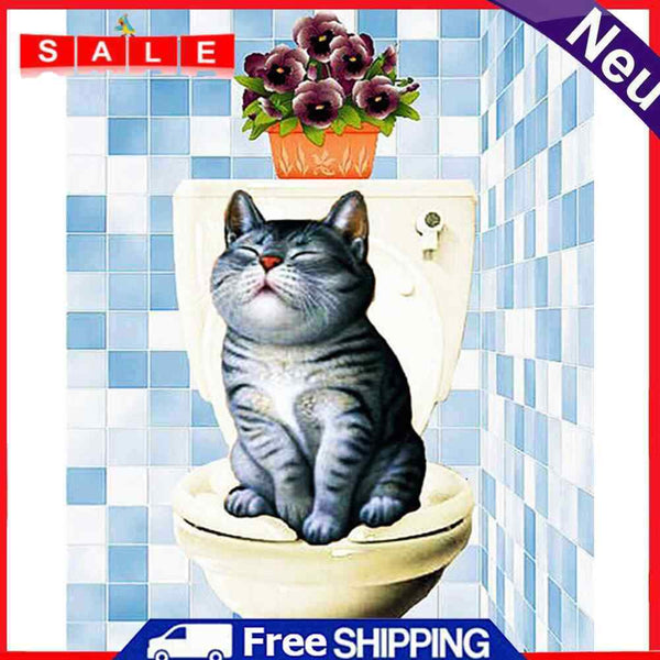 Cute Cat Oil Paint by Numbers Hand Painted Frameless Picture Home Ornament Kit