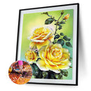 5D Full Round Drill Yellow Flowers Mosaic Rhinestone Diamond Painting Kit