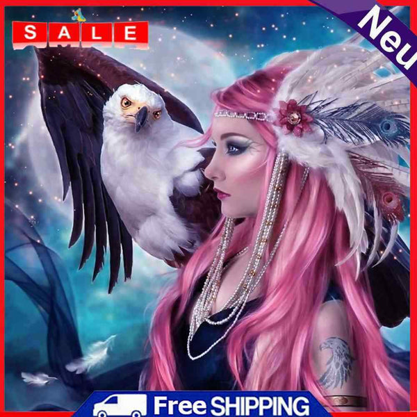 5D Eagle Beauty Diamond Embroidery Painting DIY Kit Round Rhinestone Cross Stitch K