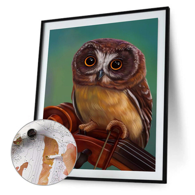DIY Digital Picture Owl Oil Painting By Numbers Set Acrylic Handicraft Art Craft