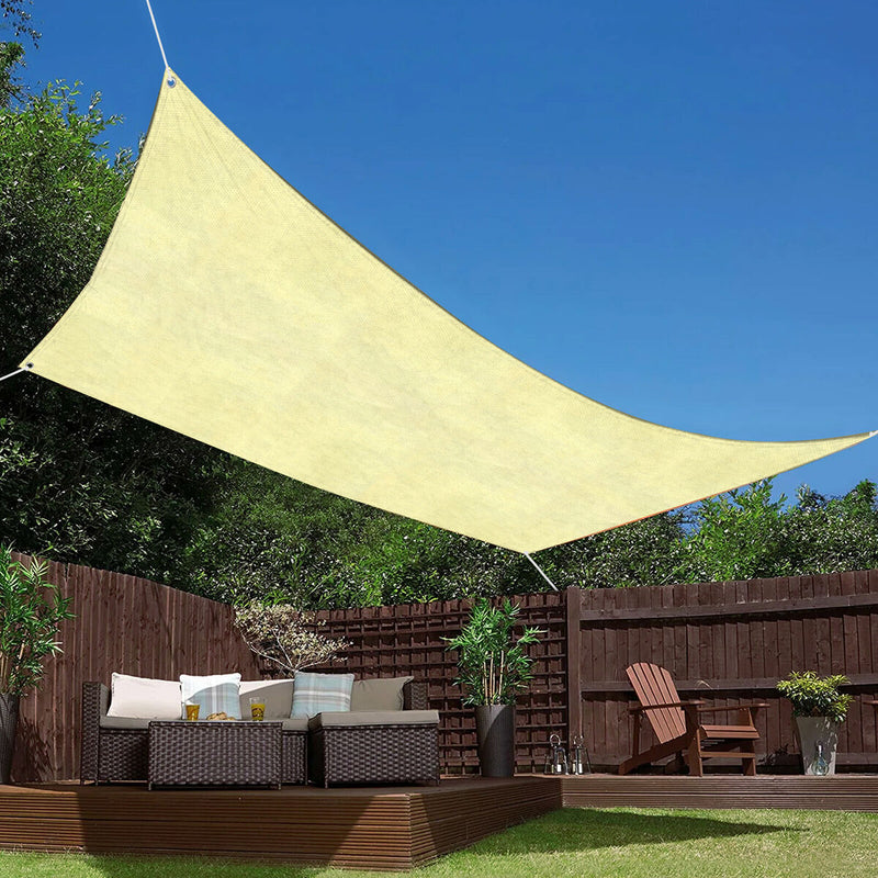 Sun Shade Sail - Rectangle Canopy Awning Cloth Screen with Rope (2x1.6m) Newly