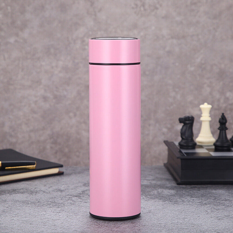 500ml Double-Layer Intelligent Temperature Insulation Water Bottle (Pink) Newly