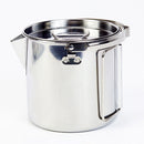 1.2L Stainless Steel Teapot Outdoor Camping Hiking Cooking Kettle with Lid Newly