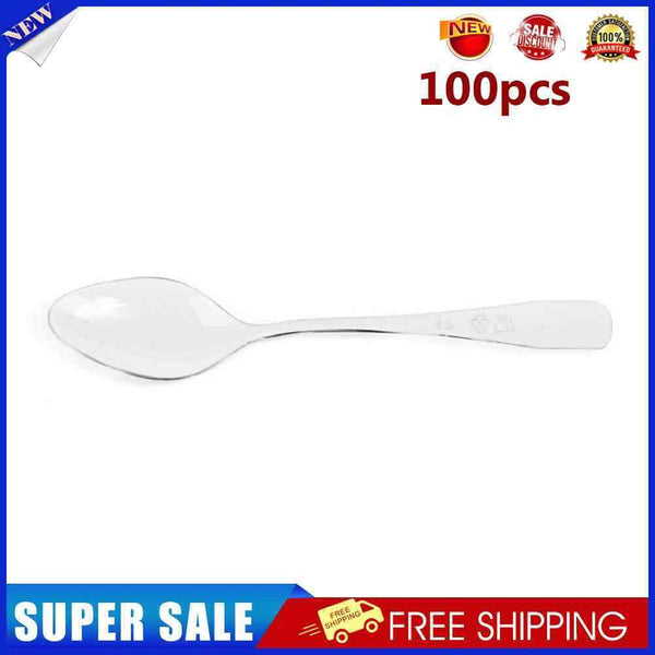 100pcs Milk Tea Smoothie Spoons PS Hard Plastic Disposable Fruit Cakes Scoop