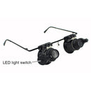 Jewelers Repair Wearing Magnifier Glasses with LED 20X Lens Magnifying Eyewear