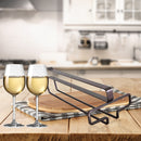 Home Wine Glass Holder Cabinet Stemware Organizer Rack Kitchen Tool (Brown)