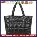 Women Lattice Solid Color Nylon Shopping Bag Casual Large Capacity Shoulder Bags