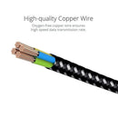 Nylon Braided 90 Degree USB3.1 Type-C Port Data Charging Cable