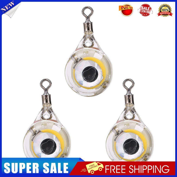 3x Fishing Lure Trap Light LED Underwater Eye Shape Squid Bait Lamp (White)