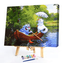 Oil Paint By Numbers Blue Cat Coloring Picture Art Drawing
