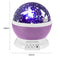 Rotary USB LED Night Light Star Projector Battery Kid Bedroom Lamp (Purple)