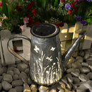 Solar Wrought Iron Lantern Lamp Retro Bucket Outdoor Gardens Yard Decor Light