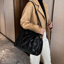 Fashion Women Space Cotton Shoulder Bags Winter Crossbody Handbags (Black)