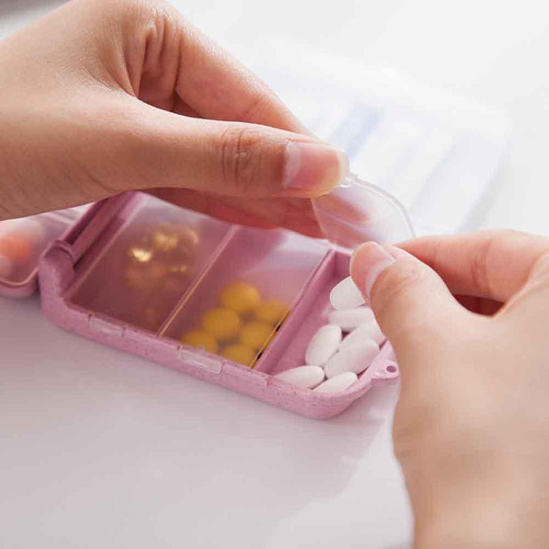 Pill Box Splitter Lattices Portable Tablet Medicine Holder Travel Organizer C