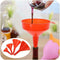 4PCS Plastic Red Different Size Funnel Set Kitchen Oil Garden Clean Fuel to D6I9