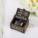 You Are My Sunshine Wooden Carved Hand Cranked Music Box Ornaments (Black) Newly