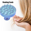 Silicone Scalp Head Body Massager Comb Round Hair Washing Brushes (Blue) Newly