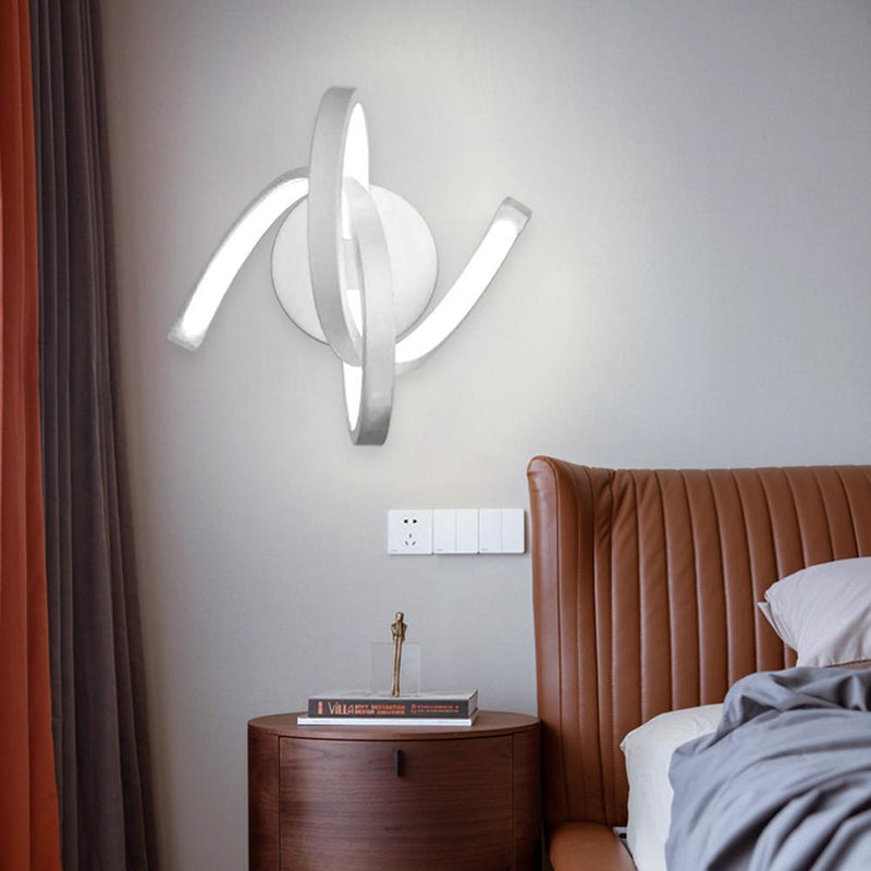 Spiral LED Wall Light Bedside Aisle Bedroom Decorative Lamp (White Light)