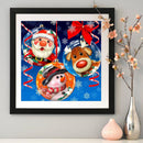 Full Drill Round Diamond Painting 5D DIY Snowman Elk Cross Stitch Embroidery Kit