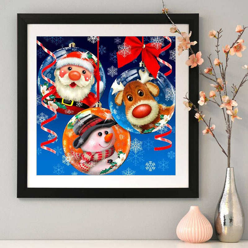 Full Drill Round Diamond Painting 5D DIY Snowman Elk Cross Stitch Embroidery Kit