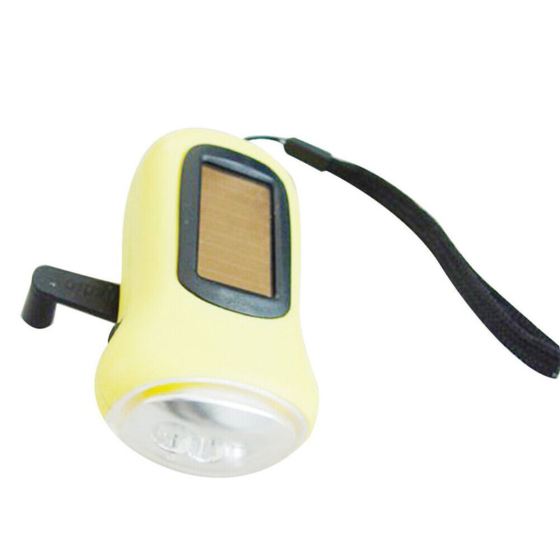 Hand Crank Solar Dynamo Torch Lamp Outdoor Emergency LED Flashlight (yellow