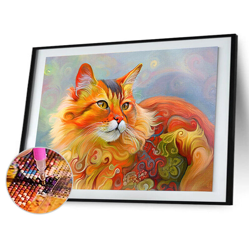 DIY Full Round Drill Diamond Painting Lucky Cat Handmade Room Decor Art Craft