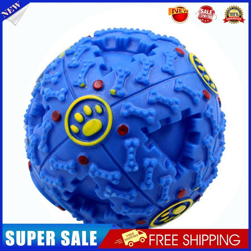 Dog Leaking Food Ball Colorful Strange Barking Pet Molar Puzzle Ball (Blue)