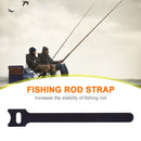 10pcs Fishing Rod Tie Holders Straps Suspenders Fastener Cable Belt (Black)