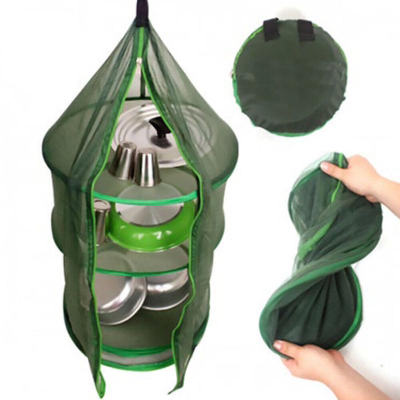 Foldable 3 Layers Drying Net Folding Dryer Rack for Fish Vegetables Herbs