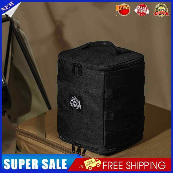 #A Picnic Bag Foldable Hanging Outdoor Tableware Storage Bag for Hiking Backpa