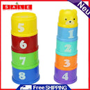 9pcs Stacking Cups Children Early Education Learning Toys Folding Tower Batteries