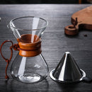Anti-Scald Pour Over 400ML Glass Coffee Kettle Brewer Pot Filter Dripper