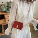 Women Pure Mini Chain Shoulder Bags PU Leather Casual Messenger Crossbody Bag