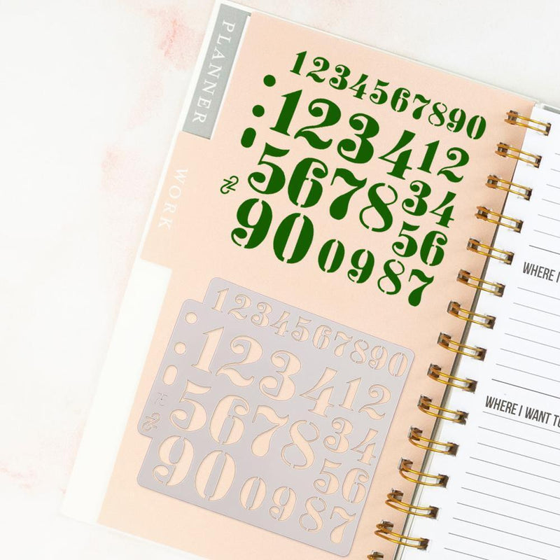 Plastic Number Painting Template DIY Cake Coffee Scrapbook Spray Stencil Mold