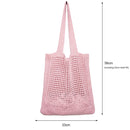 #A Fashion Hollow Knitted Shoulder Bag Women Simple Crochet Tote Designer Handba