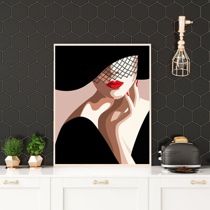 DIY Hand Painted Oil Modern Lady Drawing Canvas Paint By Numbers Kit Craft
