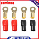 4pcs Floor Wire Ring Terminals Car Audio 0GA Gauge Power Connectors