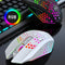 X801 8 Keys Honeycomb Wireless Mouse for PC Gamers 1600DPI RGB Rechargeable Mice