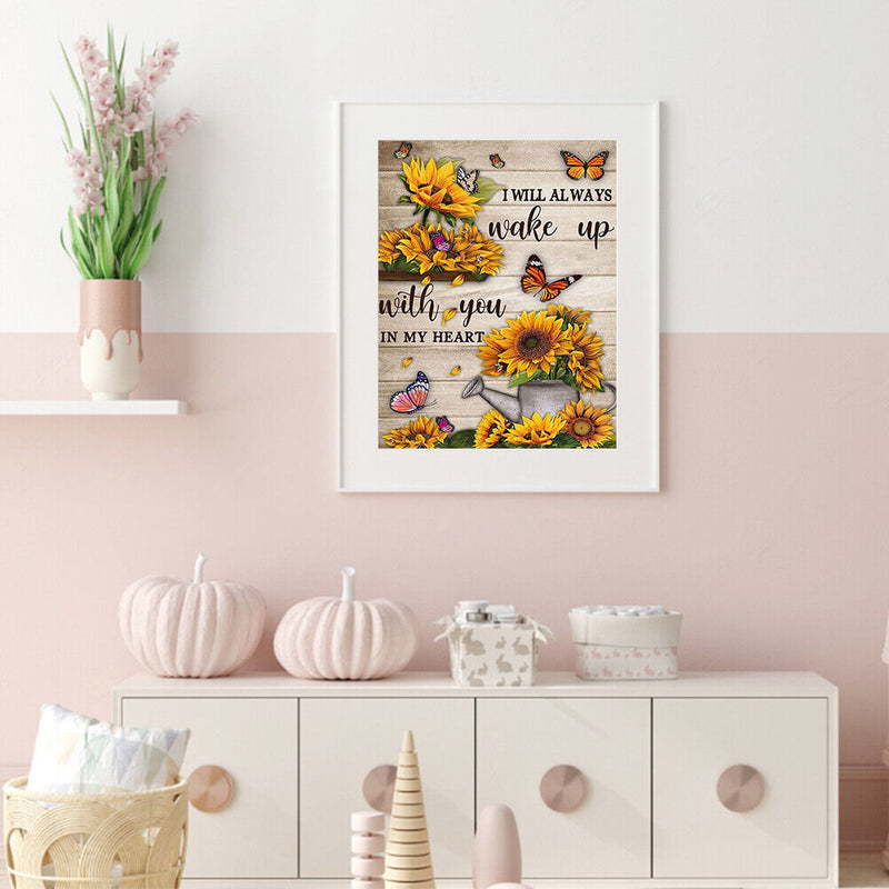 DIY Diamond Painting Kit Full Round Rhinestone 5D Butterfly Sunflower Picture