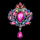 Women Large Drop Brooch Pins Crown Glass During Rhinestone Accessories Jewelry