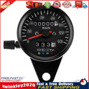 Universal LED Backlight Motorcycle Odometer KM/H Speedometer Gauge(Black) Newly