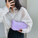 Fashion Women PU Leather Underarm Shoulder Bag Solid Color Chain Small Purse