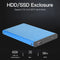USB 2.0 Mobile Hard Disk Case 10TB 2.5 inch SATA HDD SSD Enclosure (Blue)