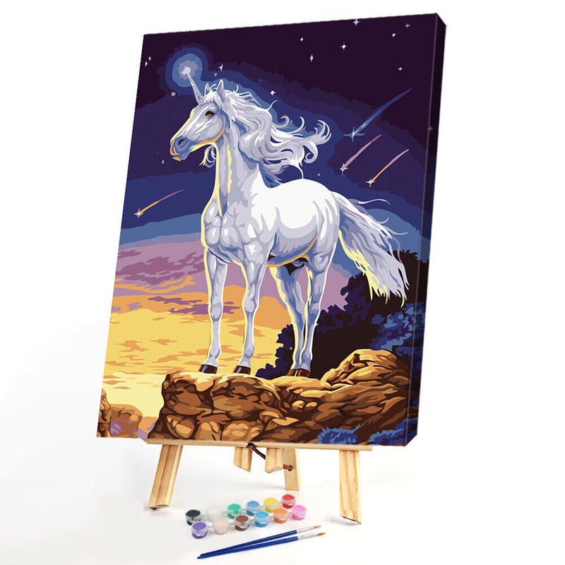 Hand Painted Artwork Frameless DIY Relaxing Horse Painting By Numbers Picture